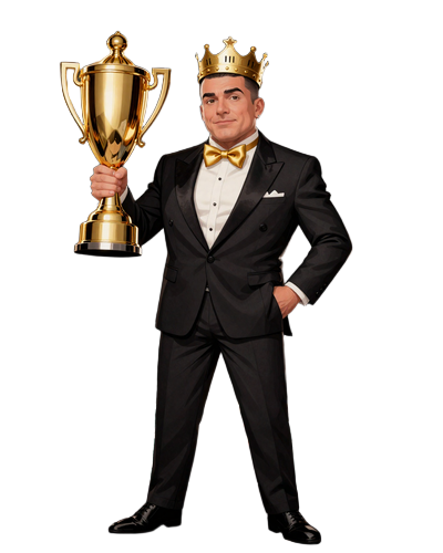 BillionaireSpin VIP Maskottchen mit goldenem Pokal - Exklusives VIP-Programm f&uuml;r Gewinner